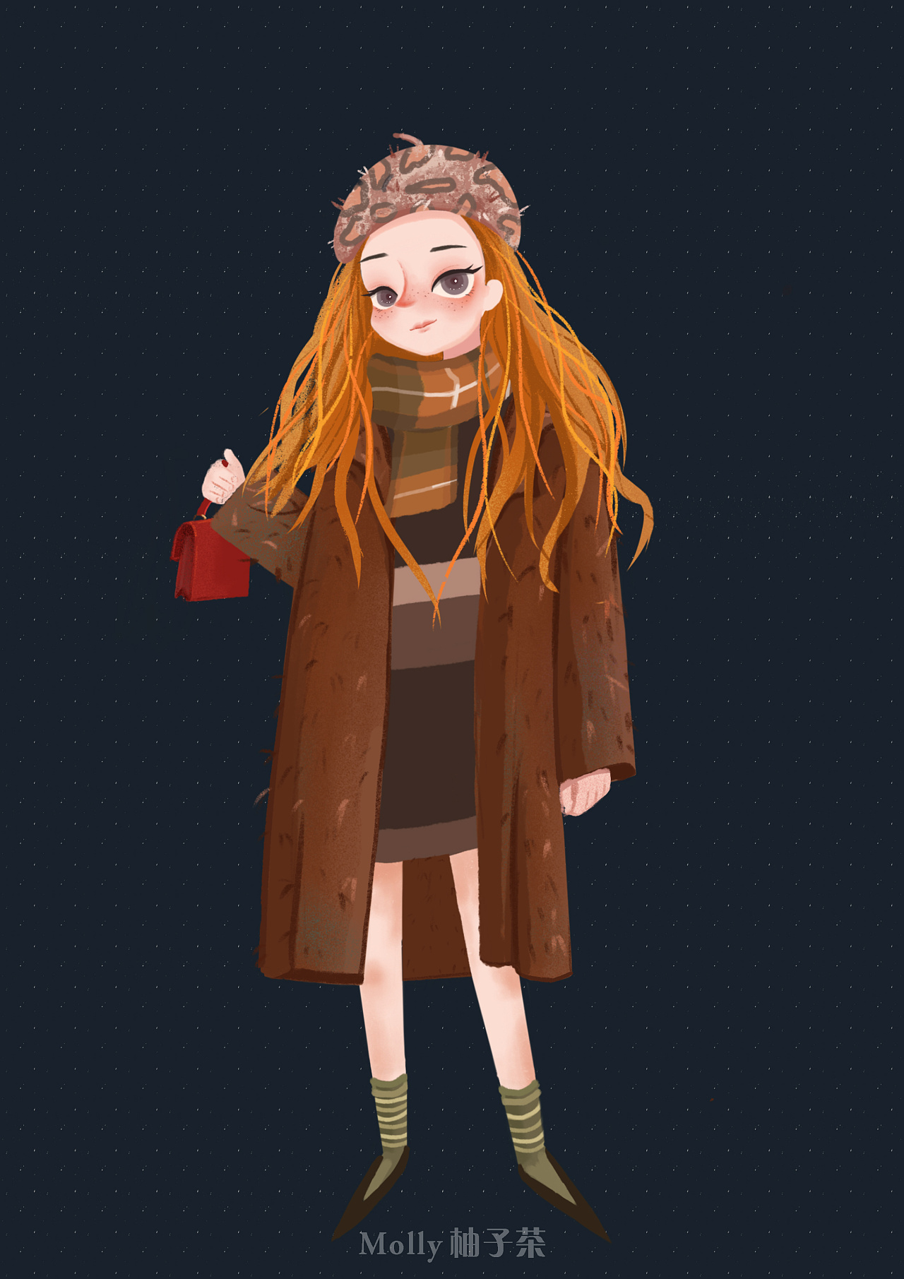 绘本风-风衣03girl |插画|创作习作|茉莉柚子茶 - 原创作品 - 站酷