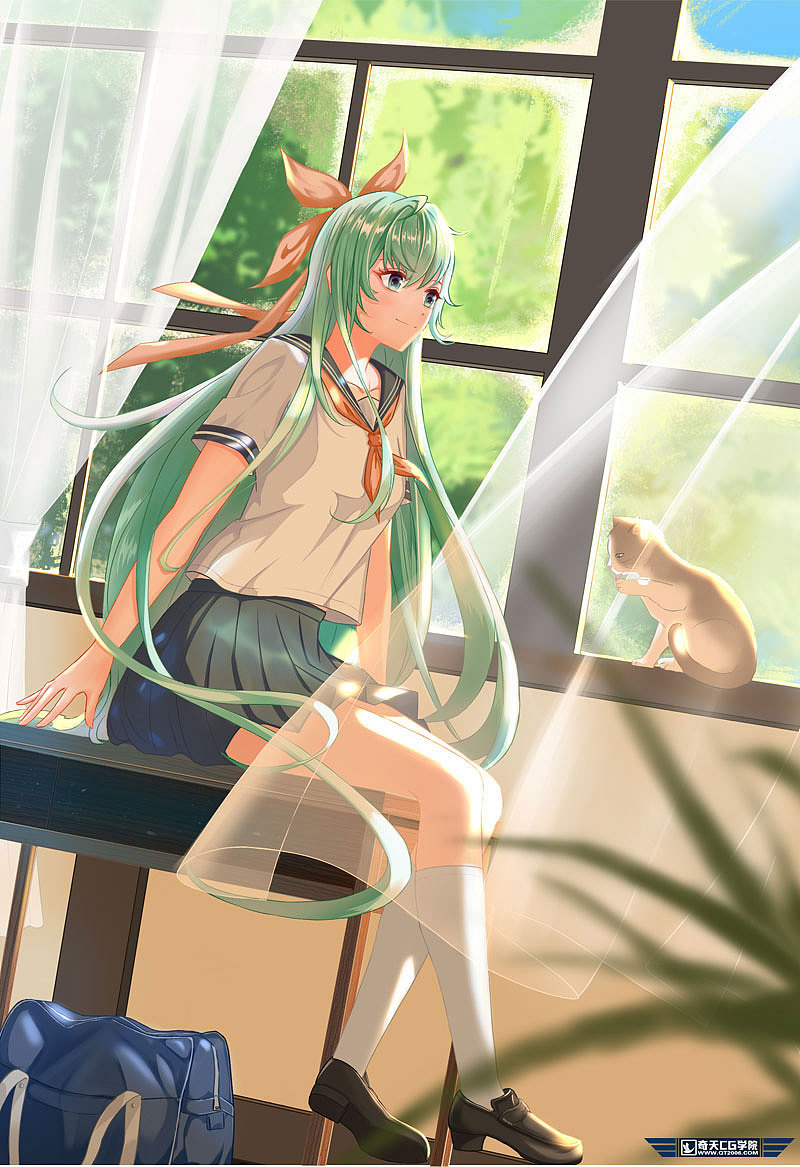 奇天cg学院日系动漫校园人物插画