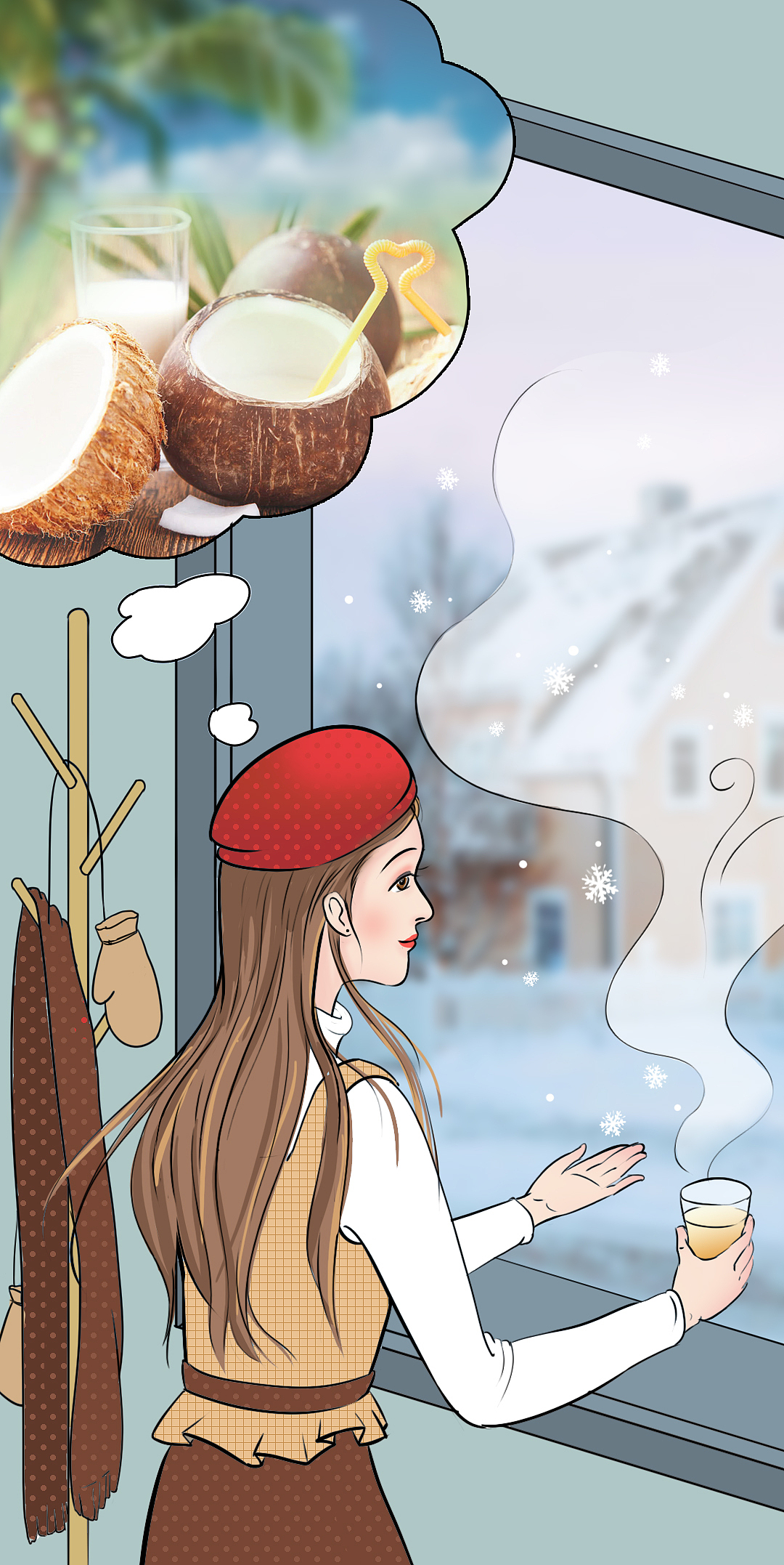 听茶里推文插画（图ZMjkzMTMwNjk2） - 商业插画 - 站酷设计师黄小幺幺幺原创素材 - 站酷ZCOOL