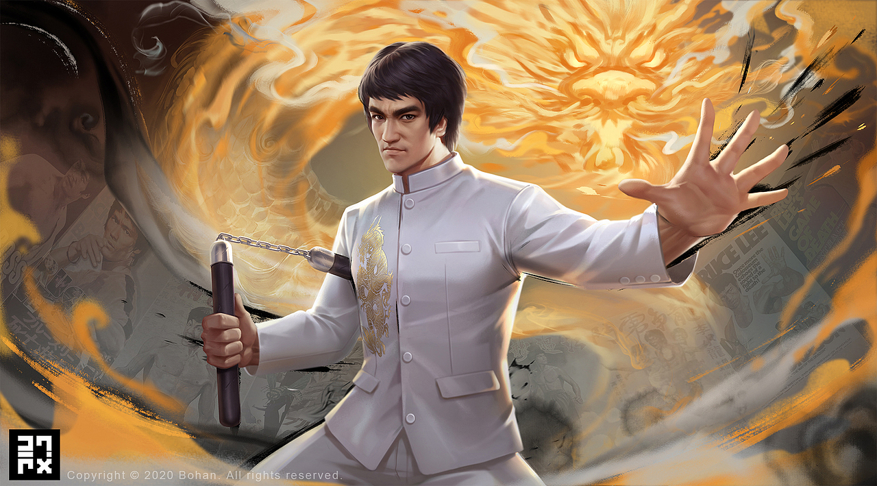 王者荣耀 李小龙皮肤同人（图ZMjM2MjM2MDE2） - 创作习作 - 站酷设计师贰拾柒px原创素材 - 站酷ZCOOL
