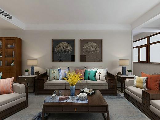 泰安装修|天竹佳苑140㎡新中式风格装修效果图—宋洪超