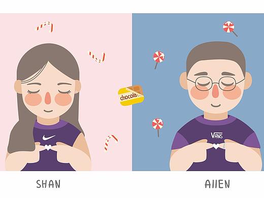 to醋醋的好朋友和她的另一半（個(gè)人主頁(yè)-ZMjk5Mzc1NDg=） - 圖案 - 站酷設(shè)計(jì)師陳醋醋原創(chuàng)素材 - 站酷ZCOOL