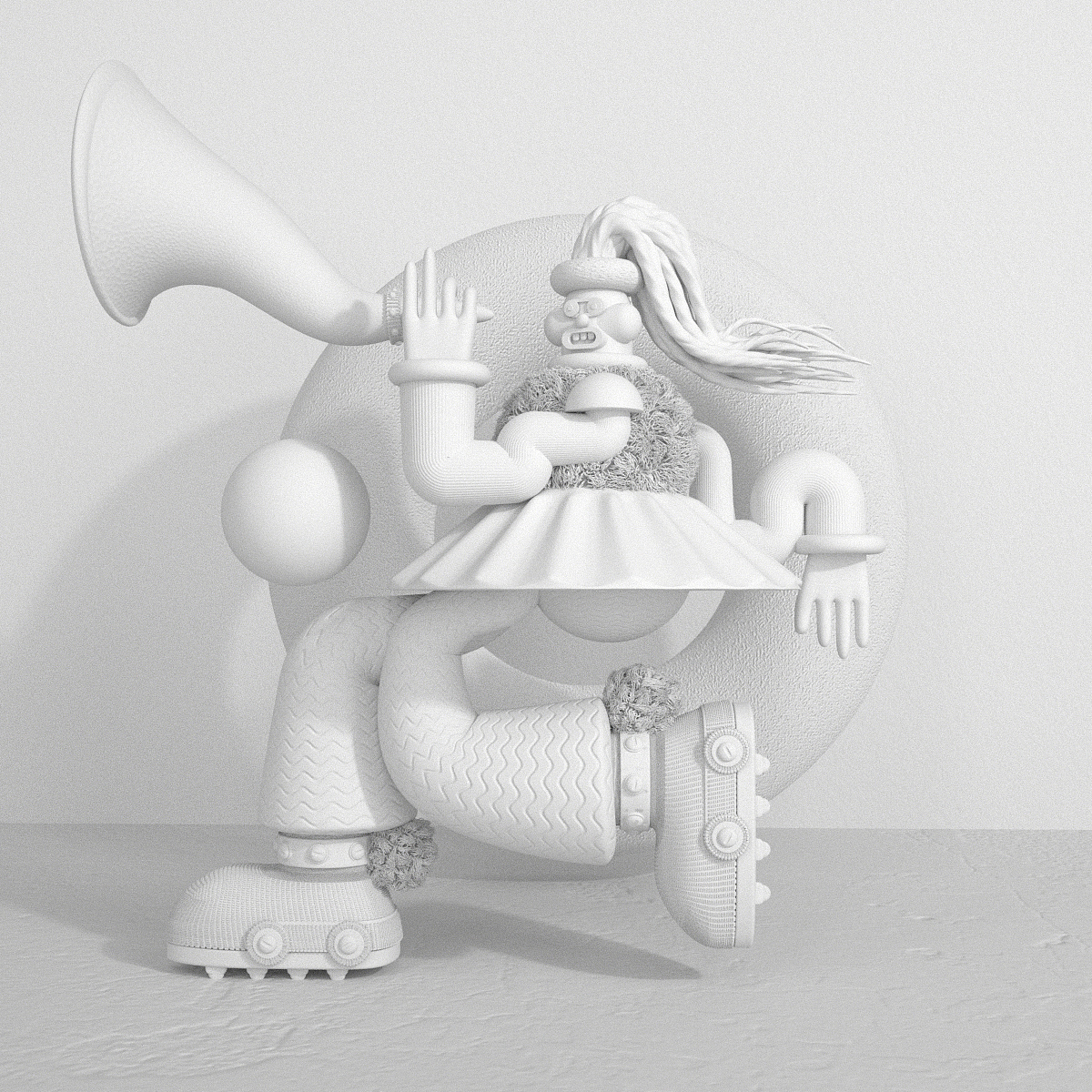 这是作品白膜,感觉自己理解的光影关系还是差点多。。。