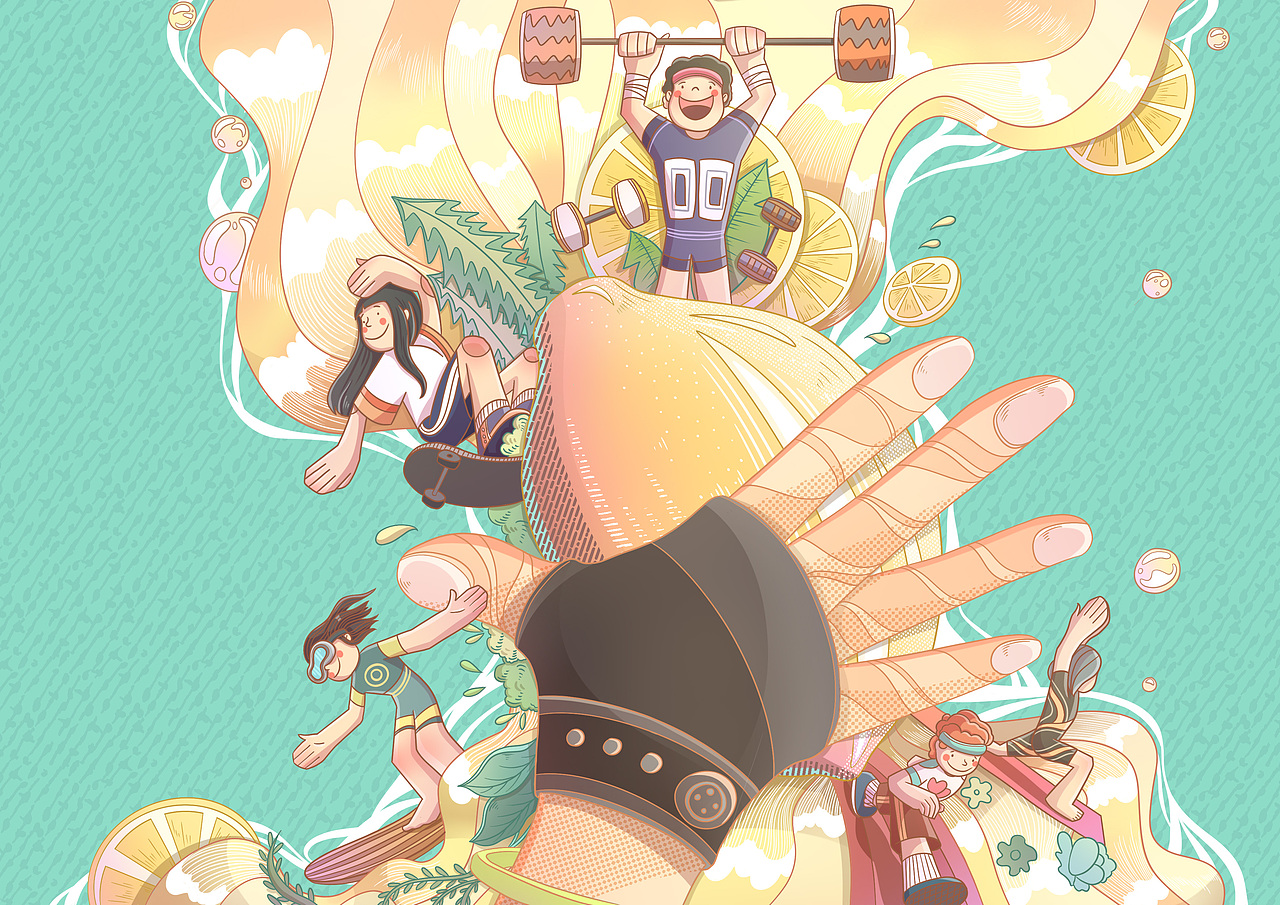 活力夏日（图ZMjYzODYxMTky） - 创作习作 - 站酷设计师关斤与原创素材 - 站酷ZCOOL