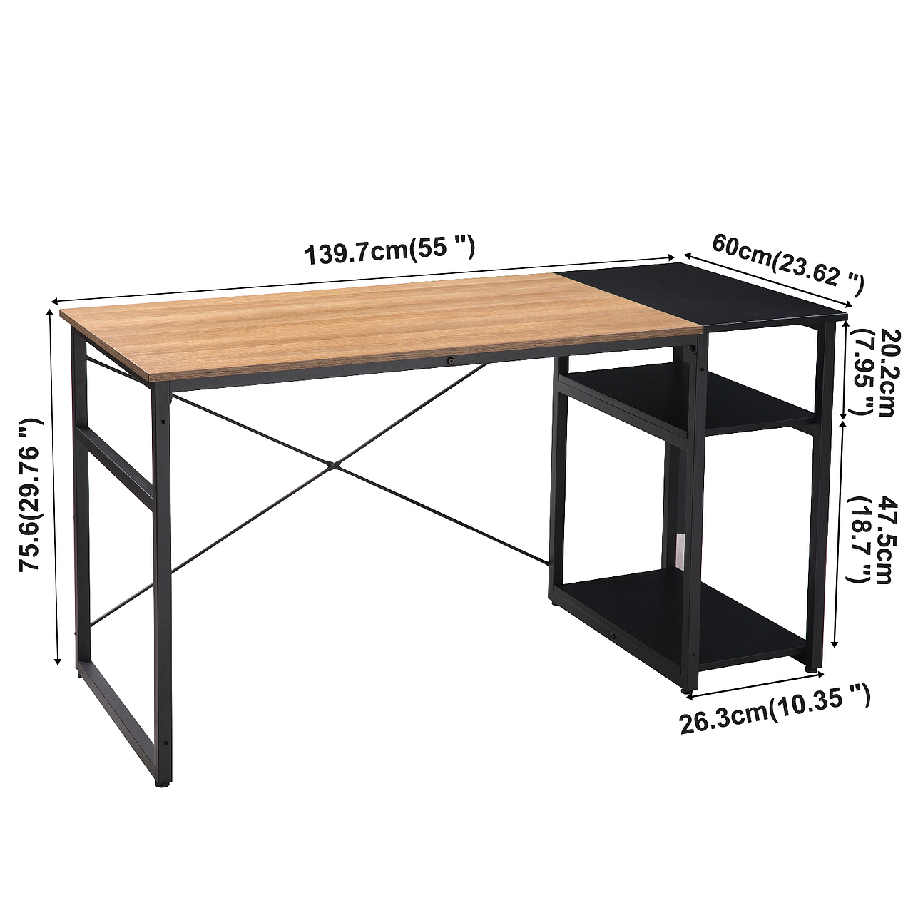 跨境电商作品展示-实拍家具-双拼写字桌