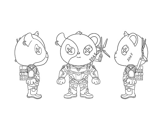 一个盲盒玩偶的三视图和banner插画插画-商业插画182天前杭州西湖手绘