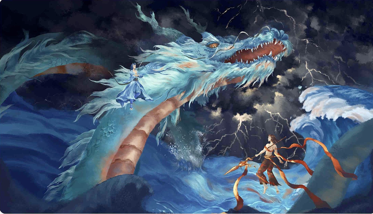 哪吒闹海（图ZMzA1NjQzMDAw） - 商业插画 - 站酷设计师深烨来电原创素材 - 站酷ZCOOL