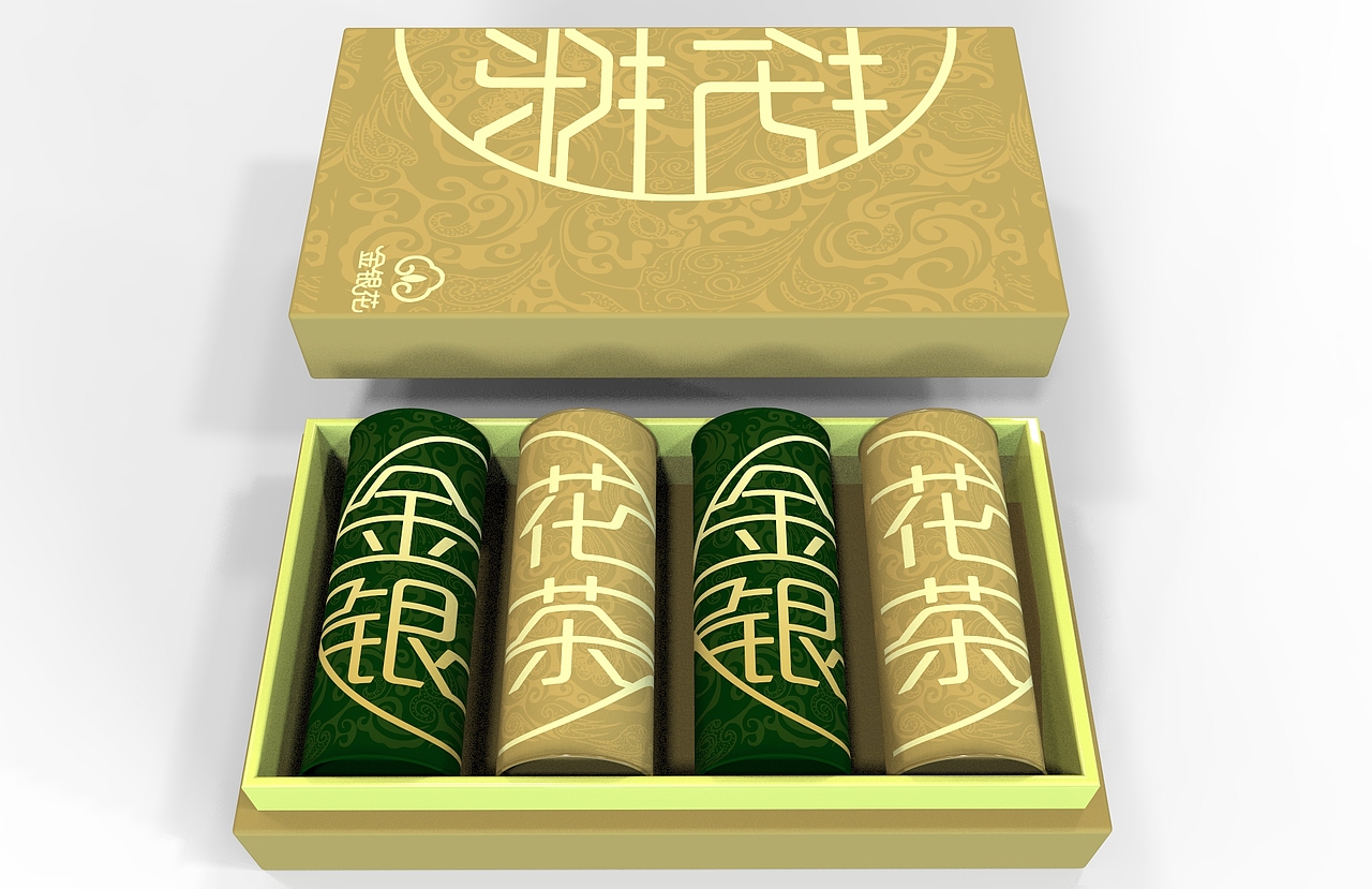 圆柱形金银花茶包装