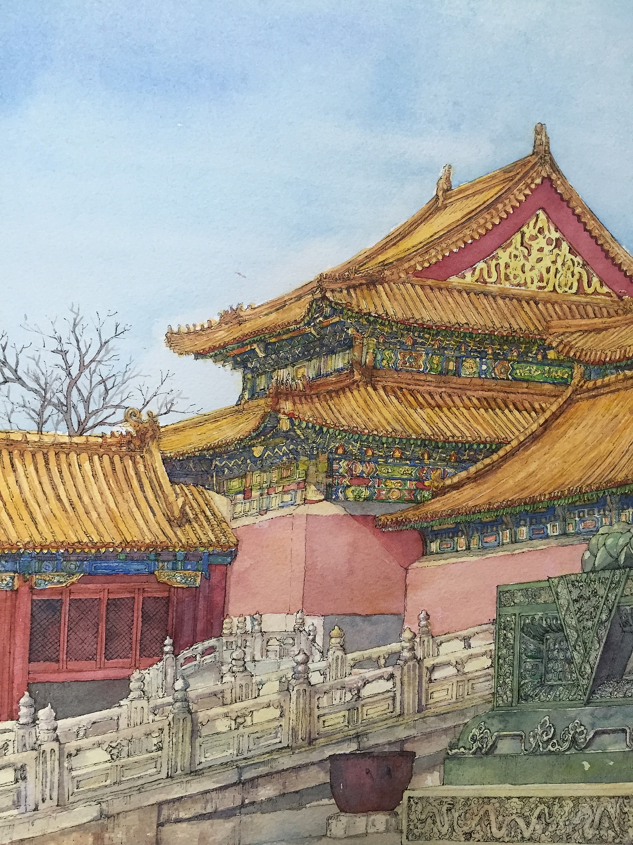 手绘故宫