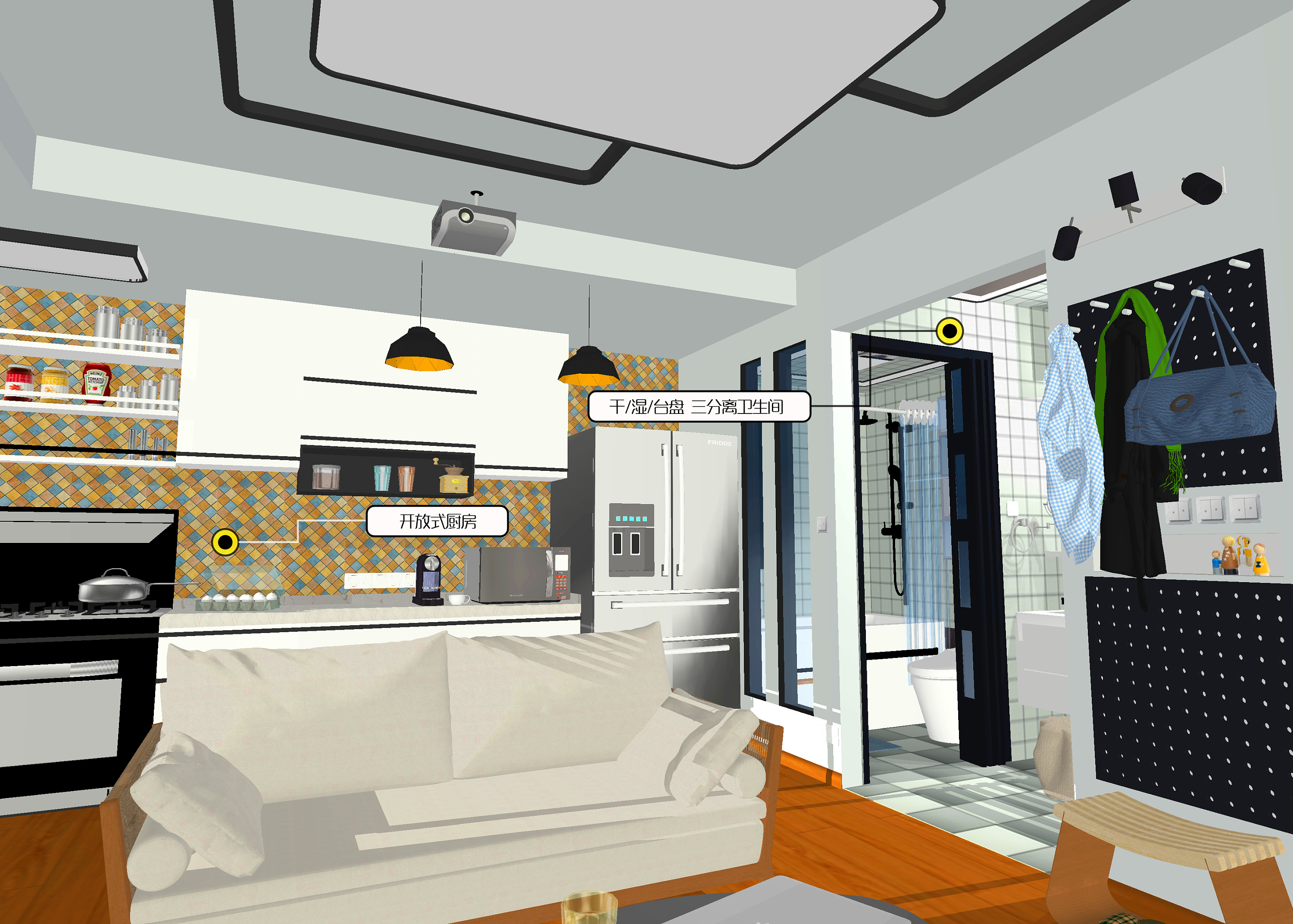 小户型 单身公寓 家装设计|三维|建筑/空间|小黑人_大仁波切_原创作品