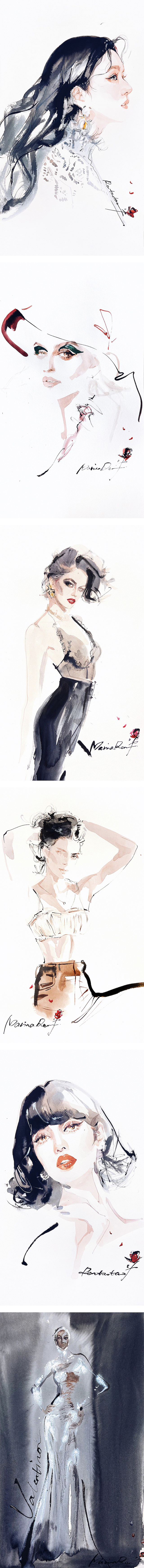 100幅时尚插画里的美人/你钟情哪个她?