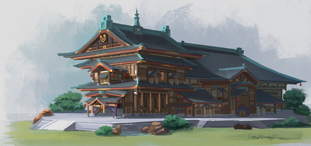 古建筑,氛围图|其他|独立游戏|一切都是为了未来 - 原创作品 - 站酷