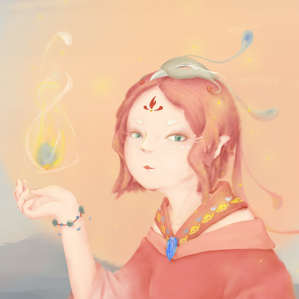 山海经 · 精卫——拟人绘画