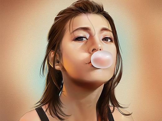 你的泡泡糖看着真好吃