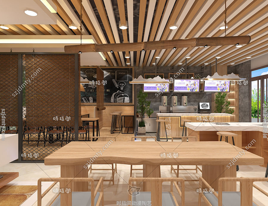 陶艺店加盟,陶艺店设计图,时指间陶艺馆设计效果图