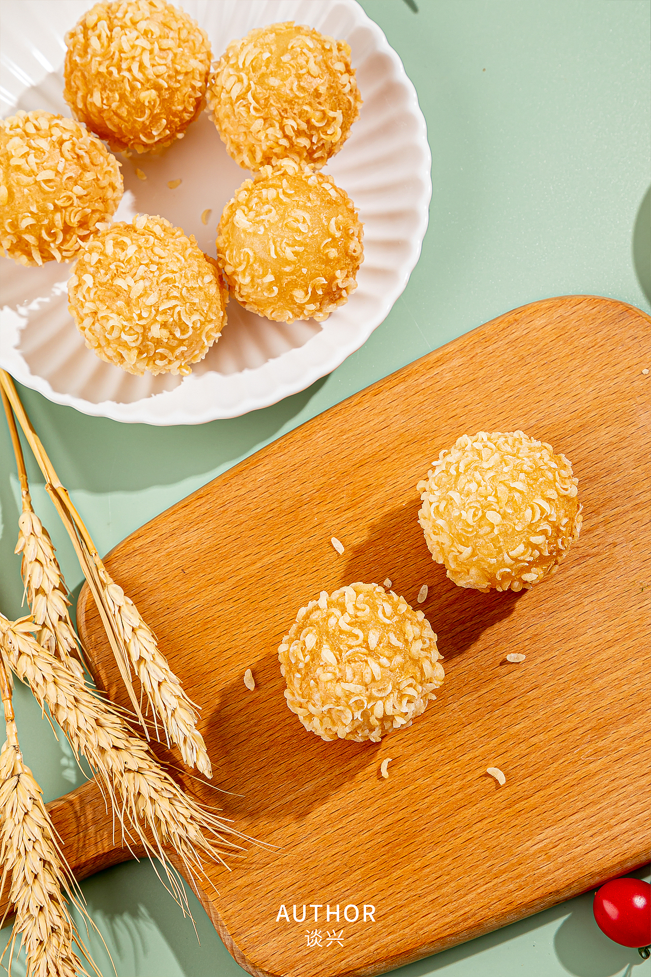 雪花球点心拍摄