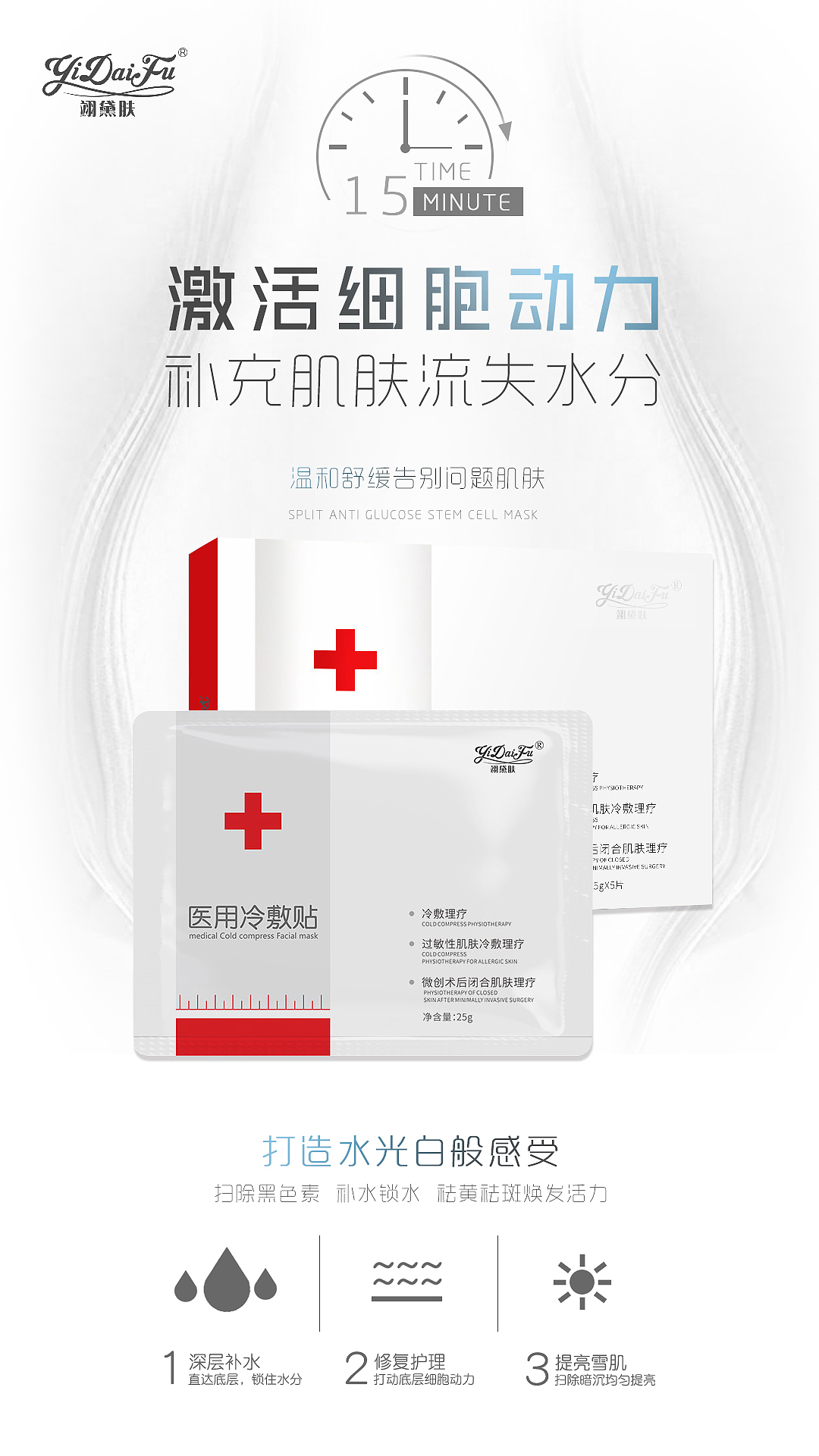 医用面膜医用冷敷贴医用面膜海报美容面膜美妆海报