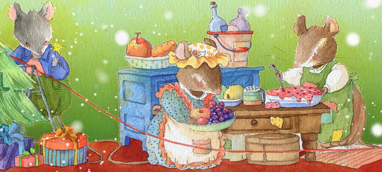 插画 水彩儿插 《小老鼠系列插画》