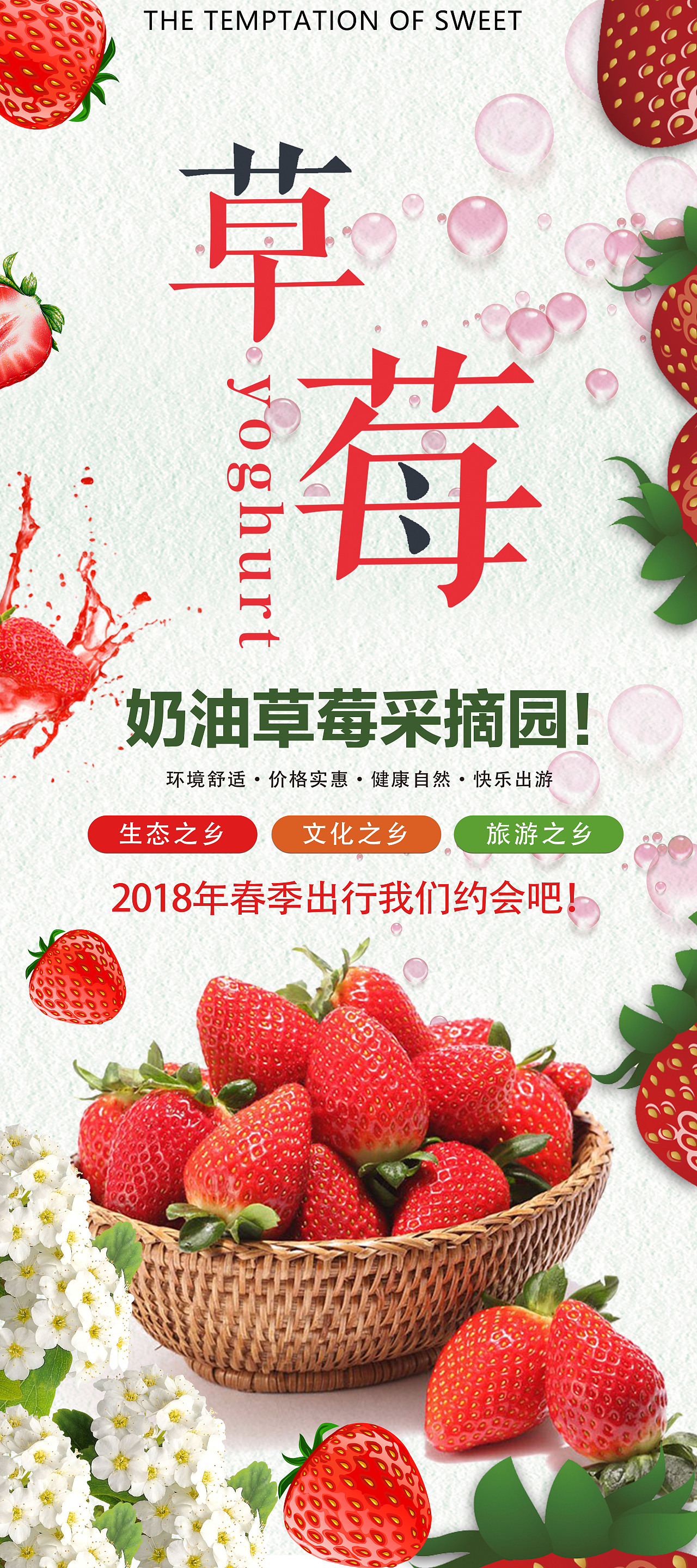 草莓园易拉宝
