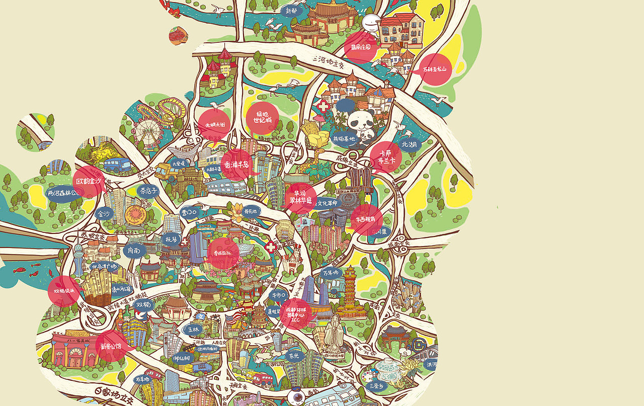 成都手绘大地图合集