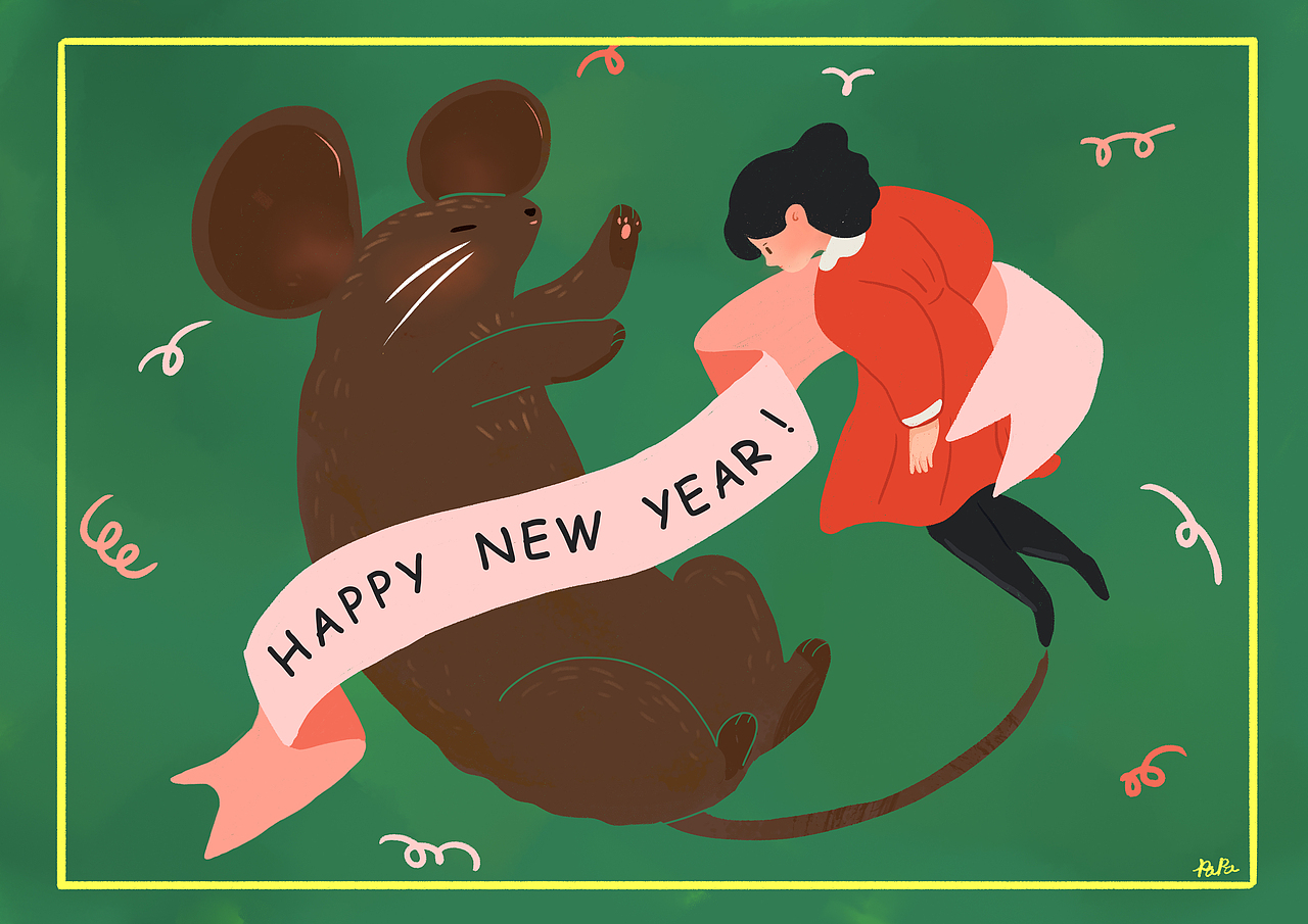 新年快乐~（图ZMTk0MzE0Mzg0） - 创作习作 - 站酷设计师黑羽纱织原创素材 - 站酷ZCOOL