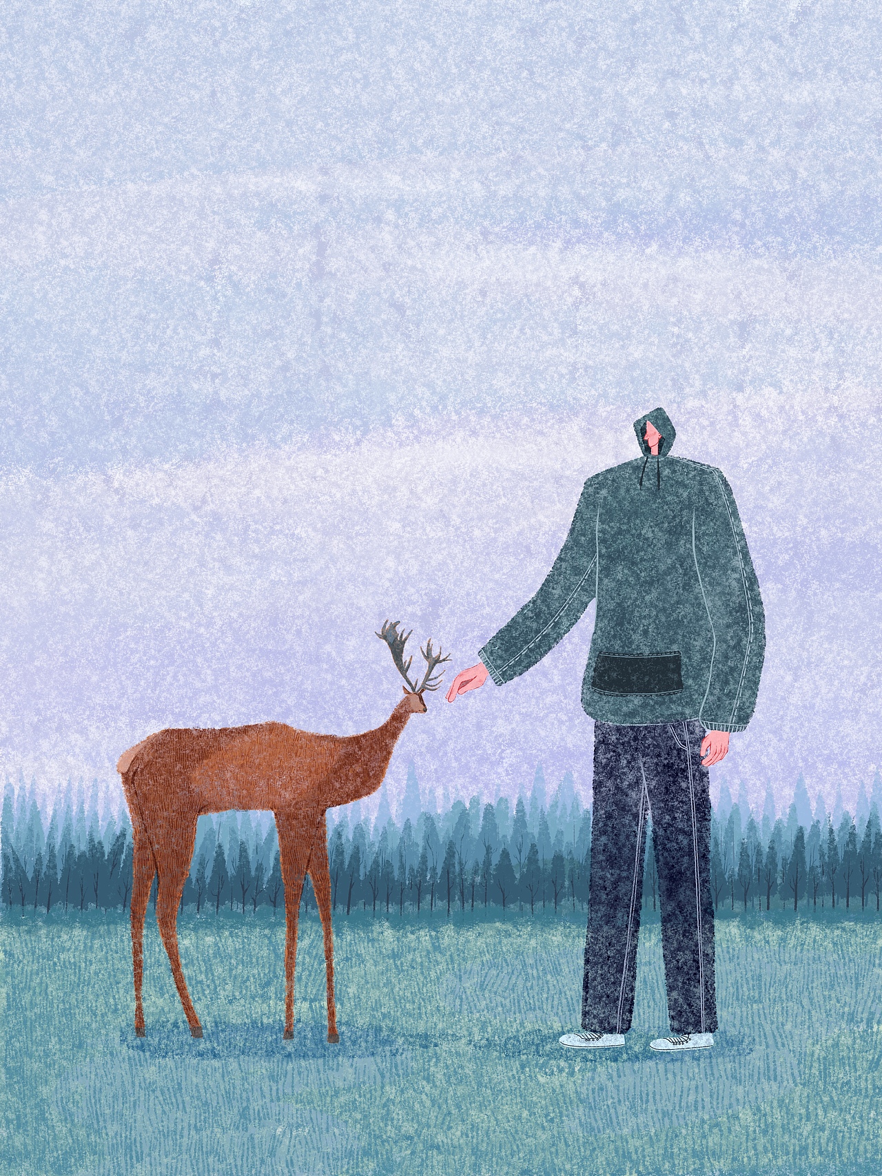 原创插画|伦敦Bushy Park的小鹿