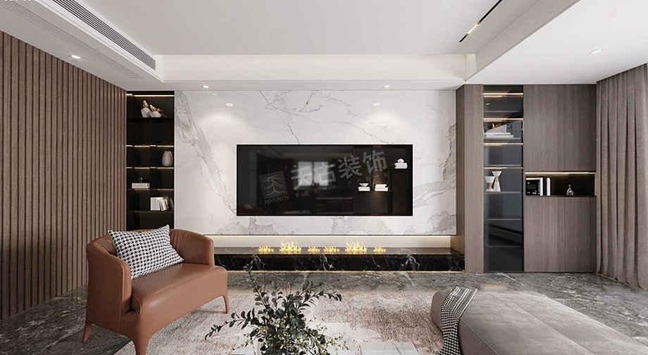 重庆金科天宸装修改造案例,现代简约联排别墅设计图