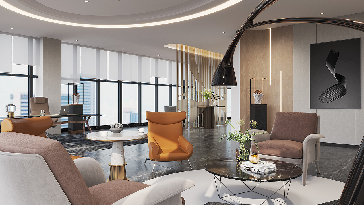 办公空间表现（日常接单作品）（图ZMjQ5NDYwNjg0） - 商业空间设计 - 站酷设计师写意视觉表现原创素材 - 站酷ZCOOL