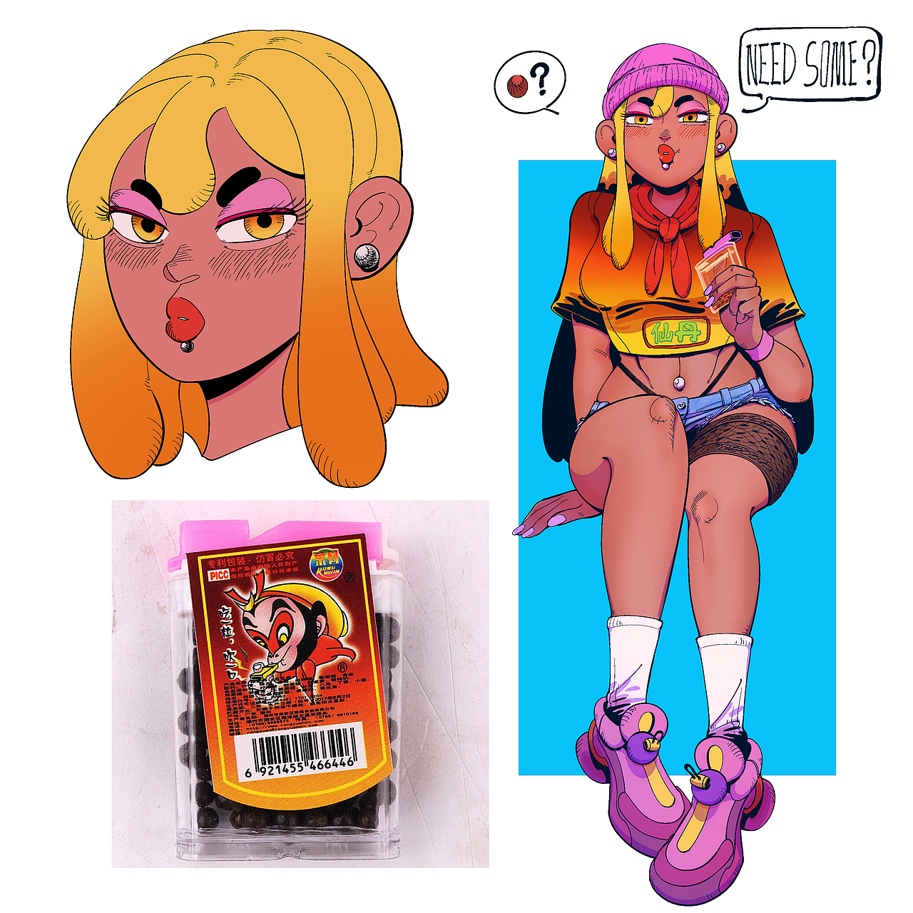 国产小零食拟人创作/Personification（图ZMzAxMzU0ODk2） - 创作习作 - 站酷设计师好心屁民祁先生原创素材 - 站酷ZCOOL