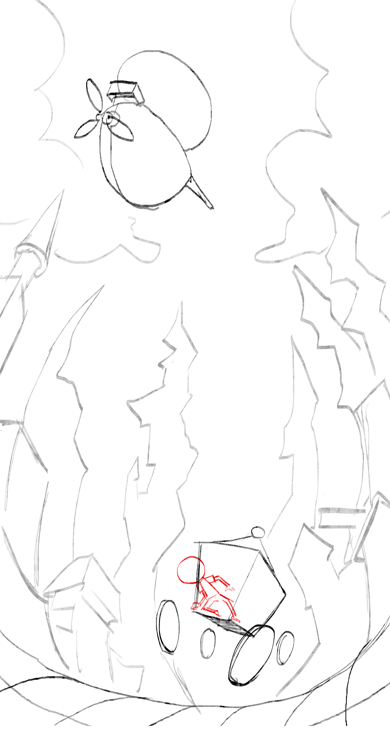 《不可思议的梦—下城区》插画草图和线稿（图ZMzA5MDkxNzg4） - 儿童插画 - 站酷设计师肥猫牛奶原创素材 - 站酷ZCOOL