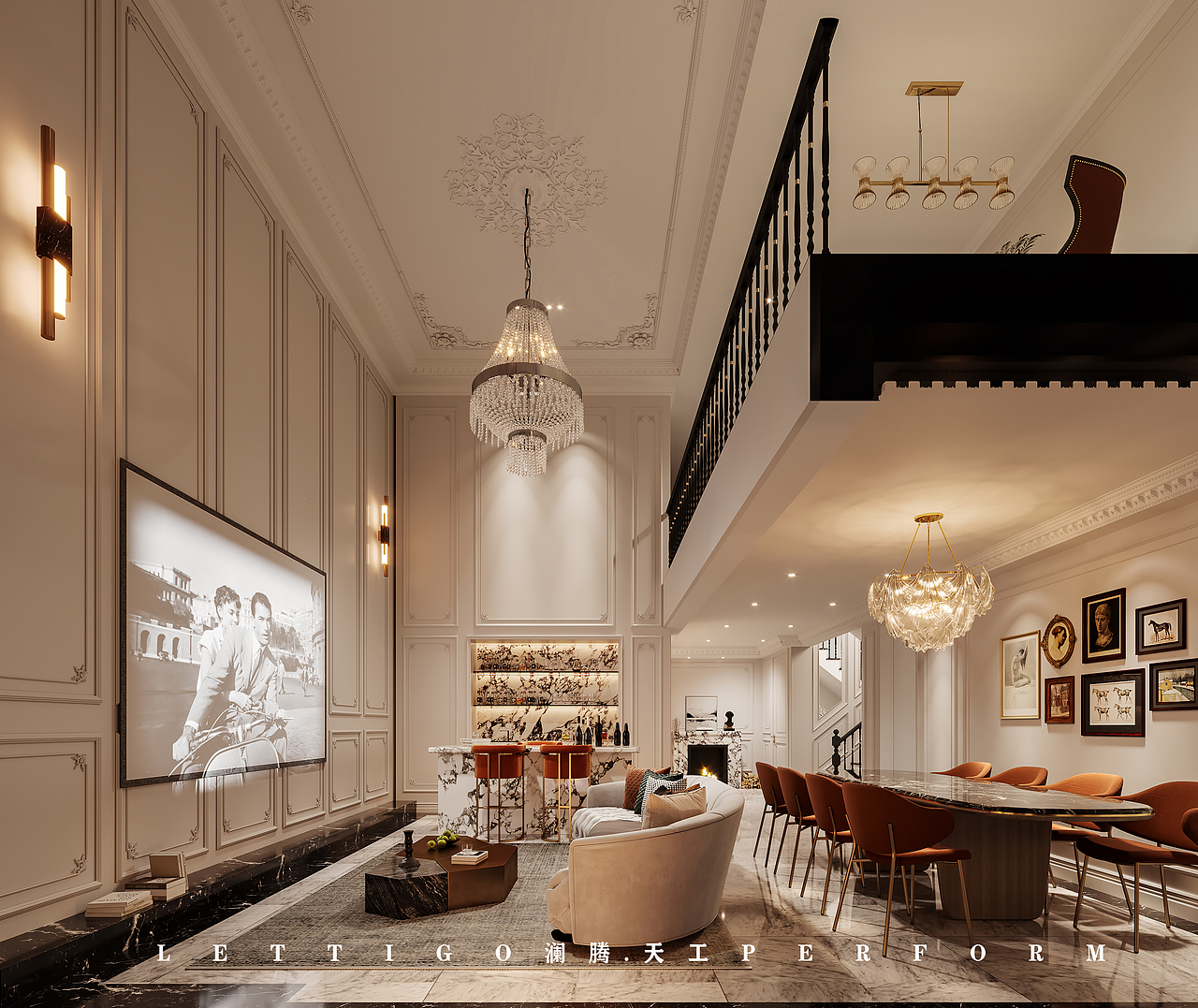 法式轻奢别墅，感觉暖调温馨