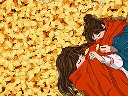 插画志｜去年画的一幅银杏的作品