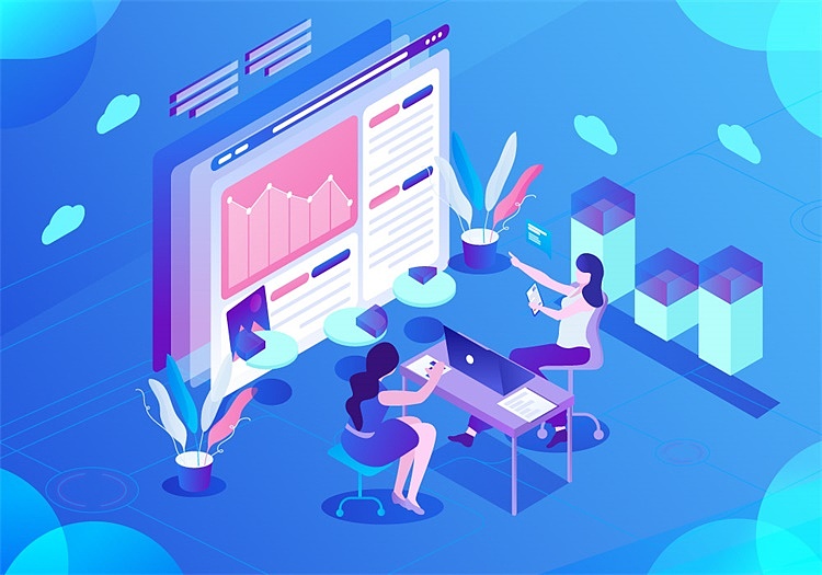 2.5D在线教育插画