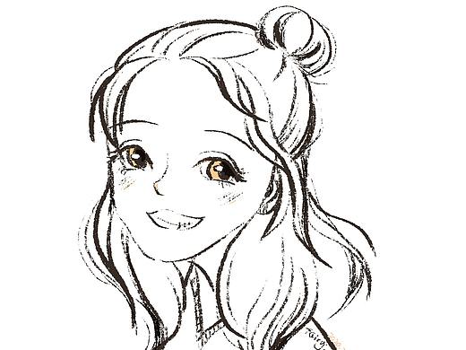 活泼阳光的女孩子，PS板绘临摹练习！（个人主页-ZNDI0Nzk0MTY=） - 创作习作 - 站酷设计师我是十六原创素材 - 站酷ZCOOL