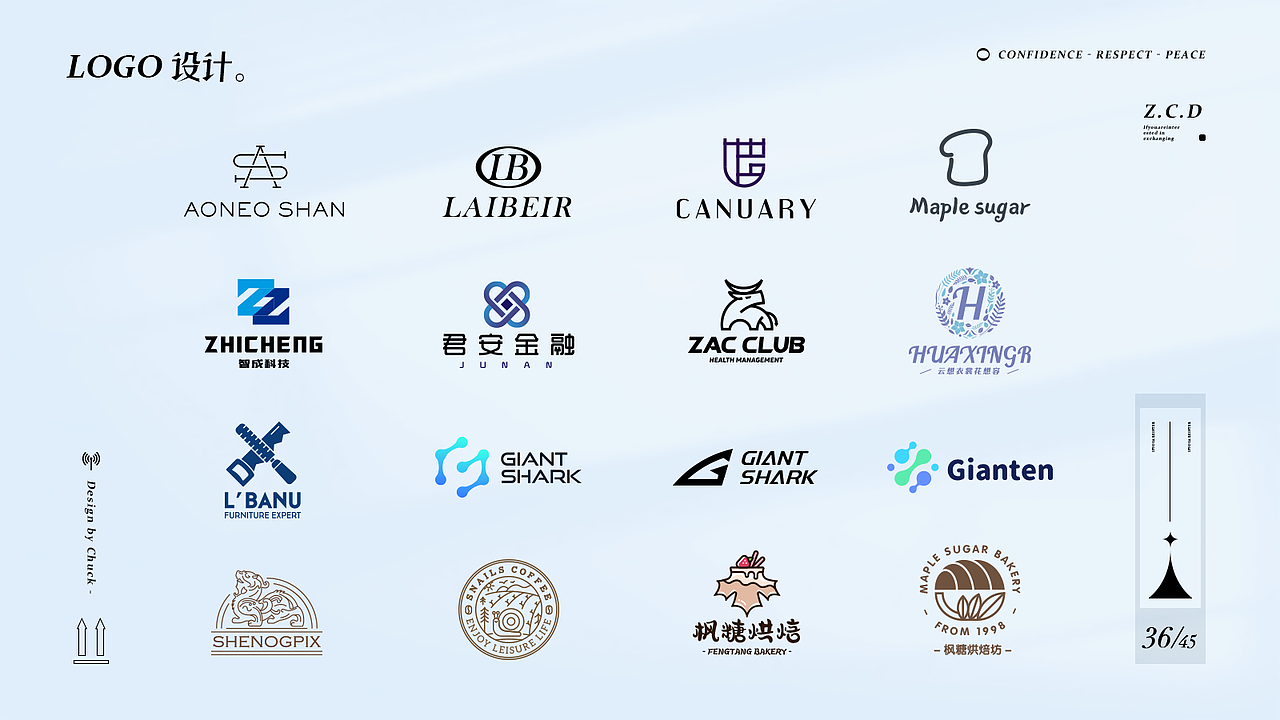 Chuck 2018-2021UI/VI作品集 字体 logo APP 界面 后台