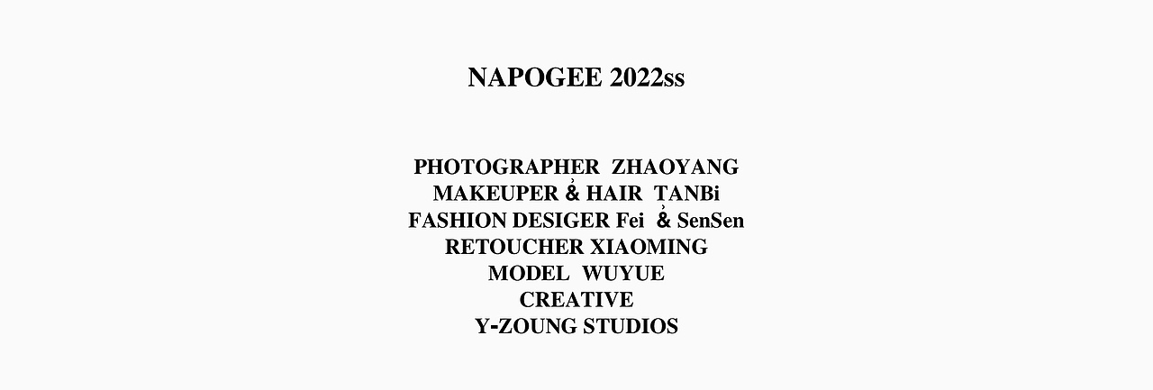 品牌「NAPOGEE」2022ss x Y-ZOUNG studio lookbook