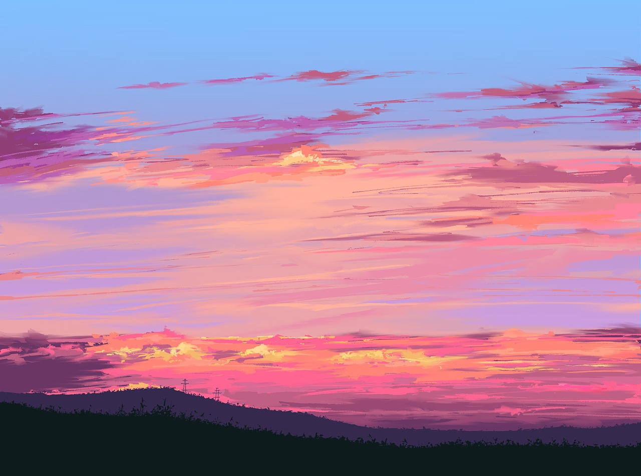 今天晚霞温柔,风也醉人.