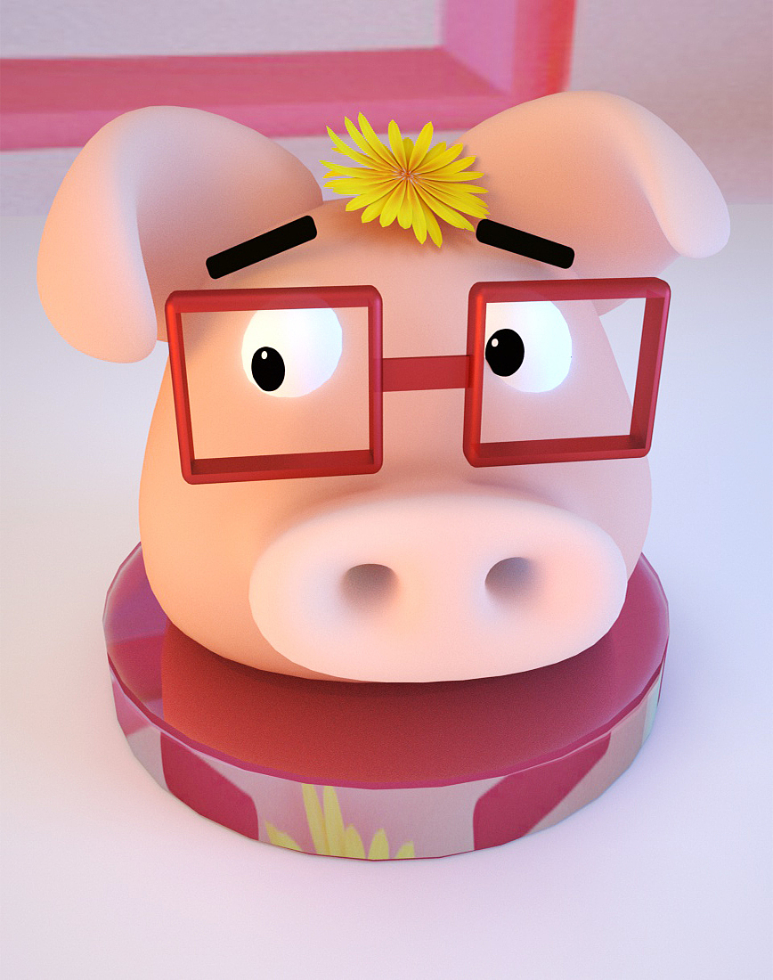 3d可爱小猪一家c4d