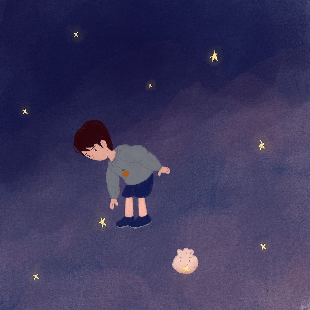 摘星星的人（图ZMjE5MTcwMTQw） - 儿童插画 - 站酷设计师WinnieN原创素材 - 站酷ZCOOL