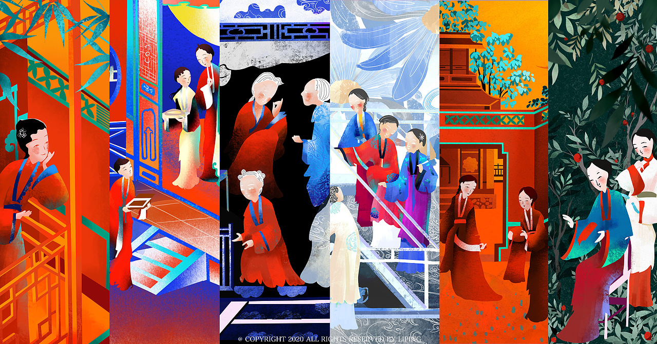 『红楼梦』系列插画 魔幻色彩