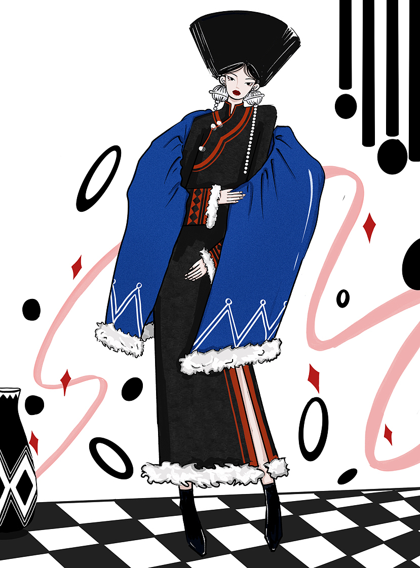 红蓝|服装设计（图ZMzY0MTY1Mjk2） - 艺术插画 - 站酷设计师KikiLori原创素材 - 站酷ZCOOL