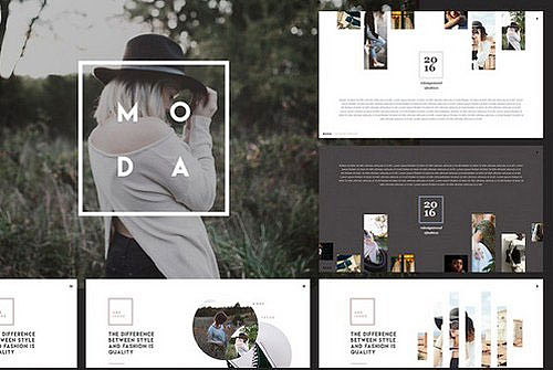 极简风格keynote摄影图片写真展示模板