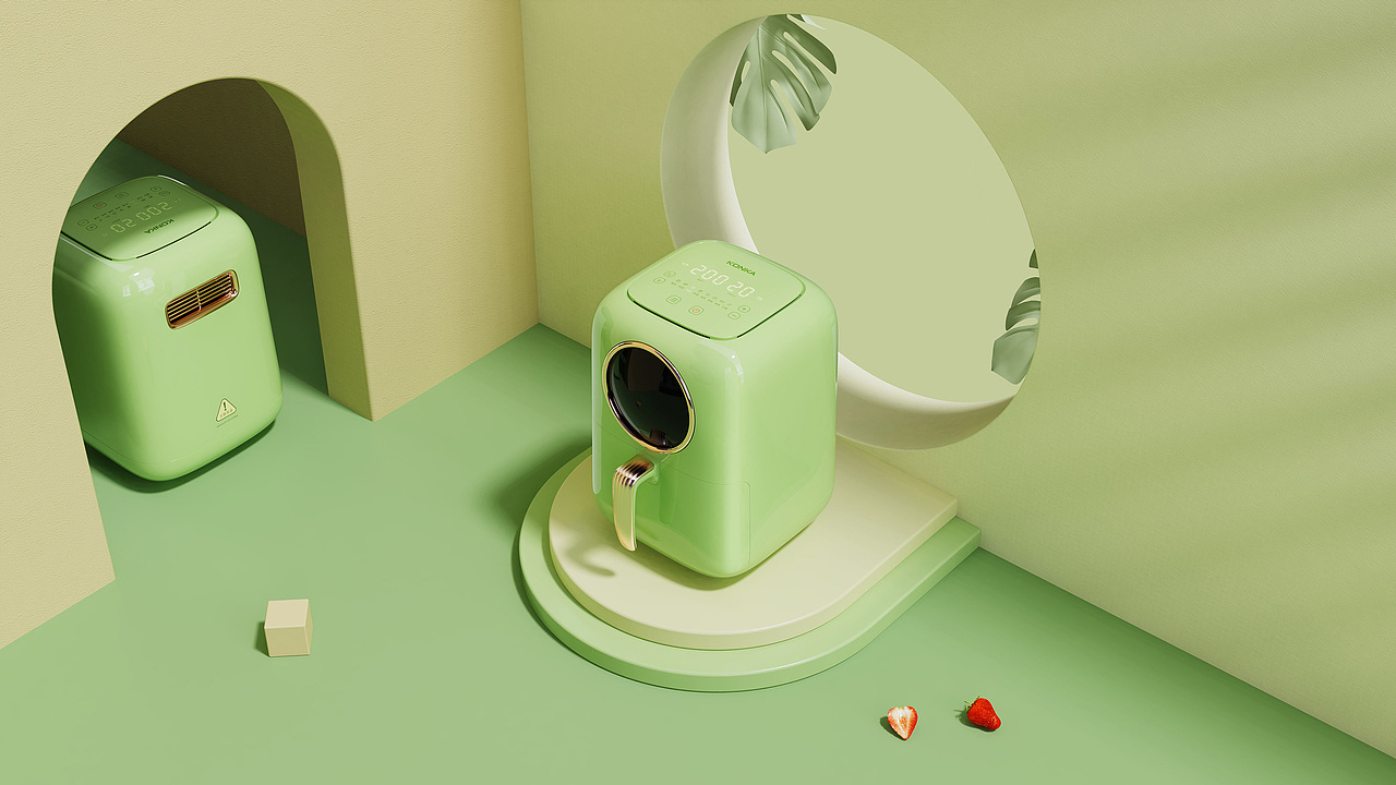 AZ上善设计 | 康佳KONKA复古空气炸锅（图ZMjUwNzE4MzAw） - 生活用品 - 站酷设计师AZ上善设计原创素材 - 站酷ZCOOL