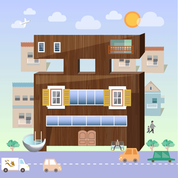 “四面八方”文字图形设计 字体设计 汉字设计