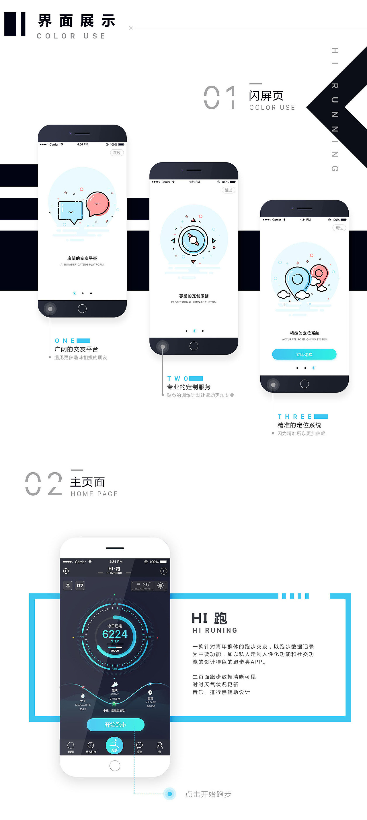 hi 跑 运动类APP界面设计