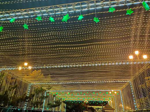 商业街步行街美食街夜市大型灯光美陈灯光天幕制作