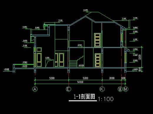 错层别墅设计建筑结构CAD施工图