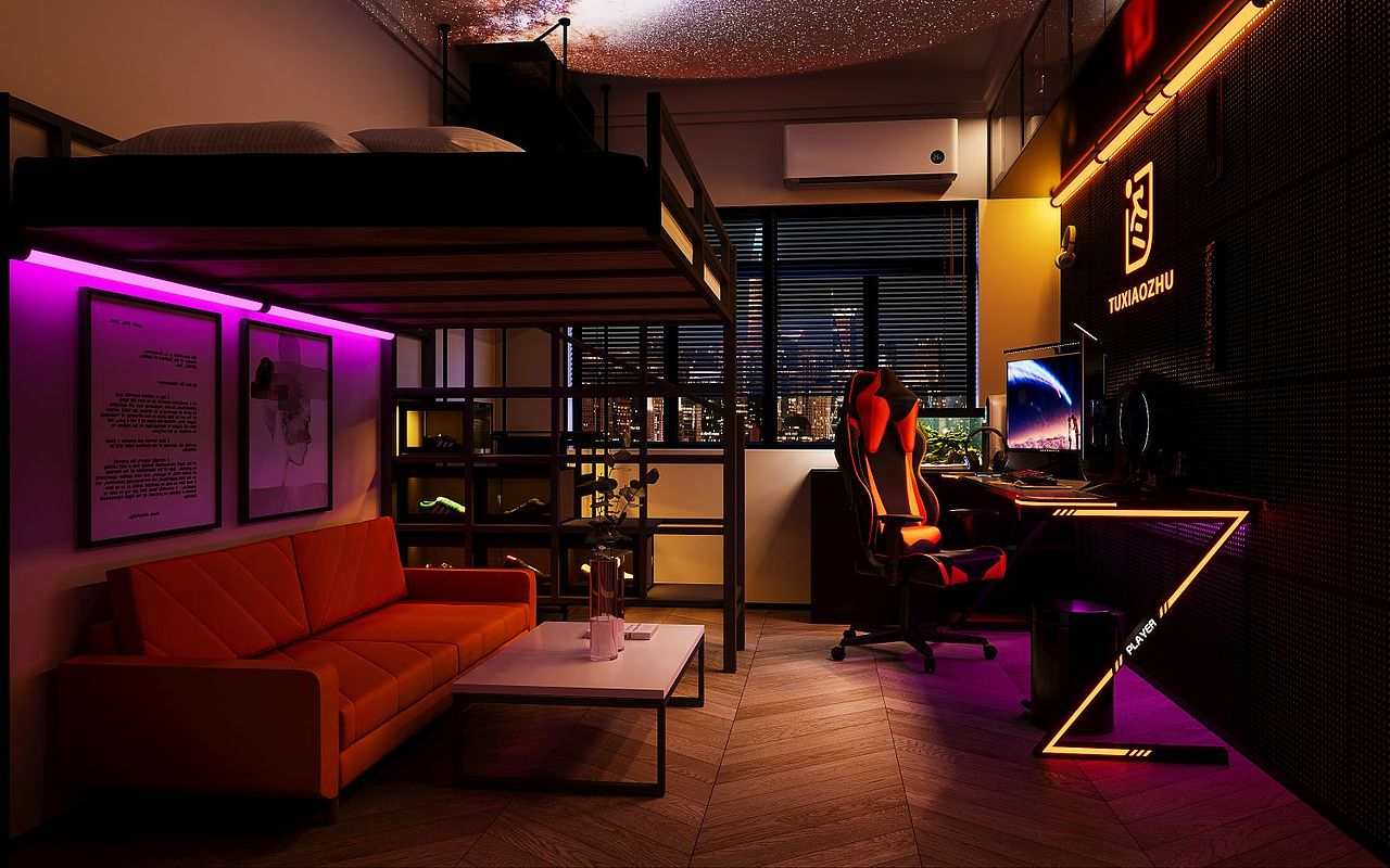 宅男电竞房（图ZMzE2ODE1NTUy） - 家装设计 - 站酷设计师Z309558920原创素材 - 站酷ZCOOL