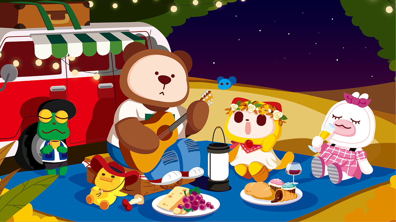 清爽夏日手绘电脑壁纸