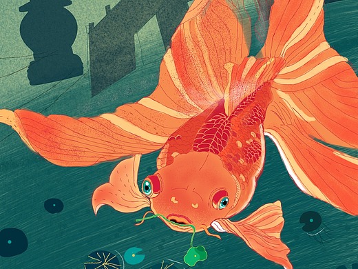 金鱼插画-创作习作3年前音乐世界插画-艺术插画76003年前插画海报插画